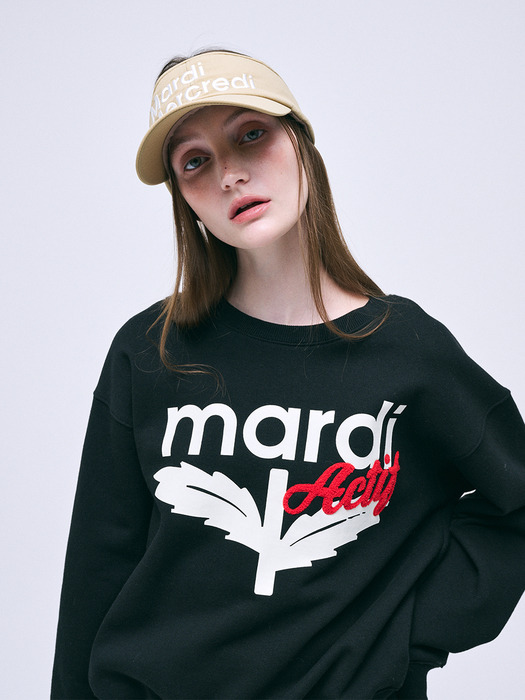 BRUSHED SWEATSHIRT ACTIF BLOOMMARDI_BLACK RED