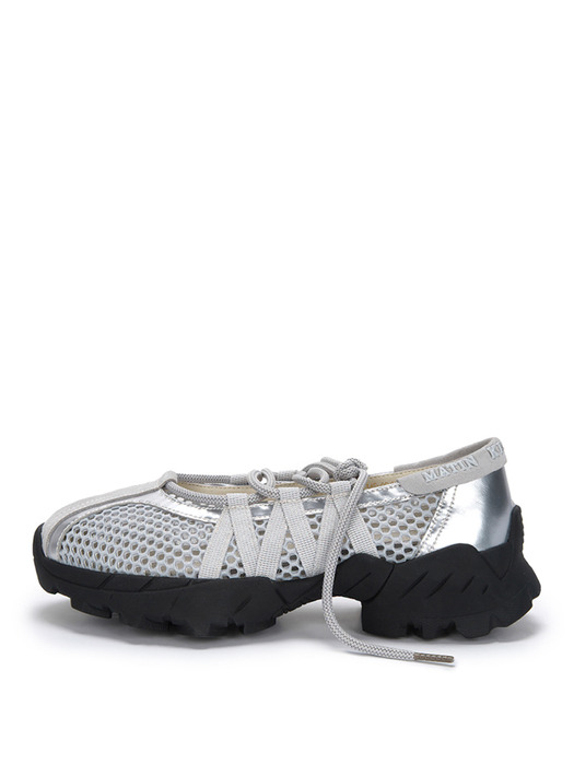 MESH BALLET SNEAKERS IN SILVER