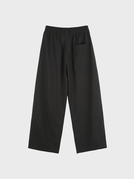 WIDE TUCK TR BANDING PANTS_BLACK