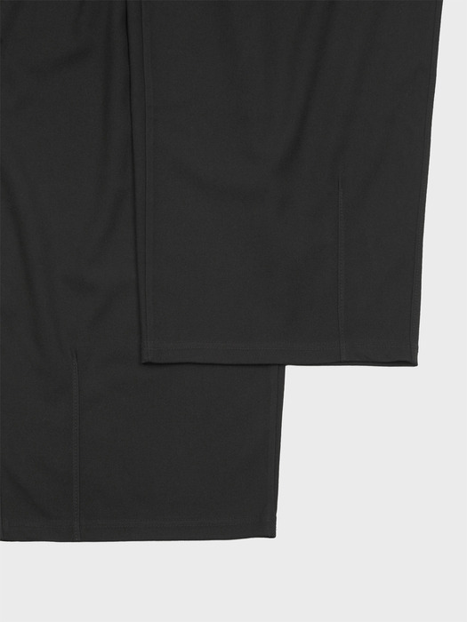 WIDE TUCK TR BANDING PANTS_BLACK