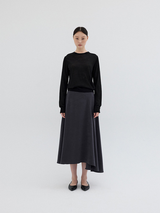 WOOL SILK KNIT TOP_BLACK