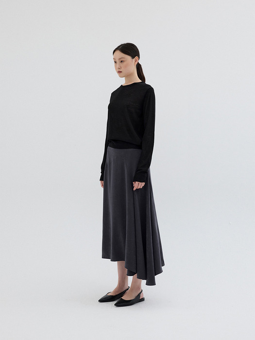 WOOL SILK KNIT TOP_BLACK