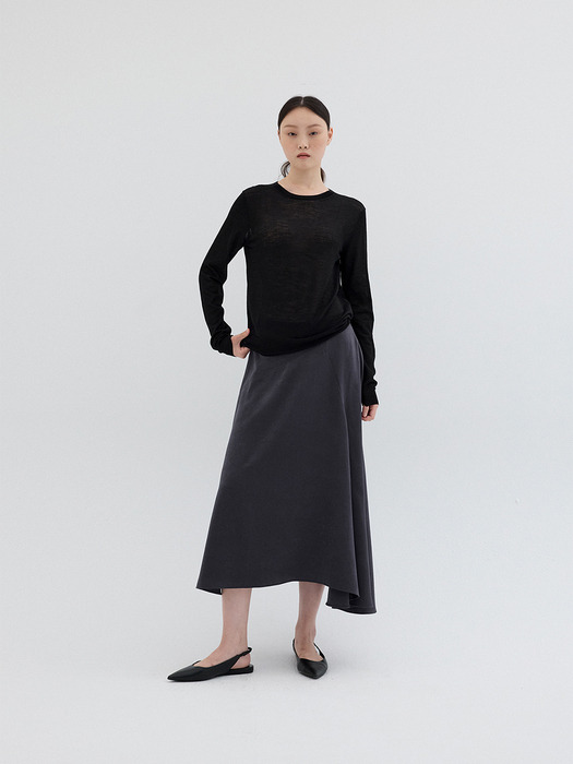 WOOL SILK KNIT TOP_BLACK