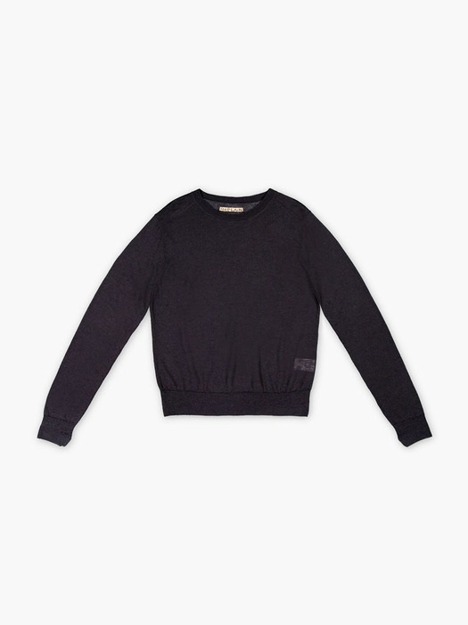 WOOL SILK KNIT TOP_BLACK