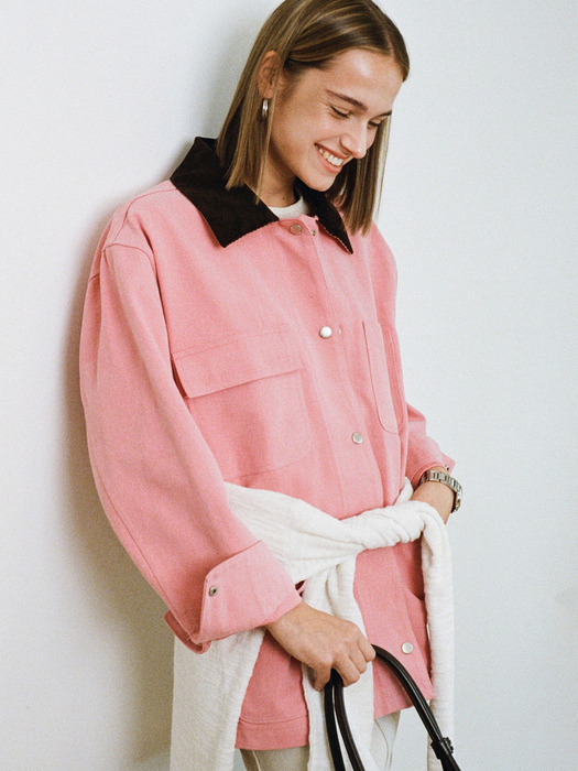 SIGNATURE BUTTON WORK JACKET (PINK)