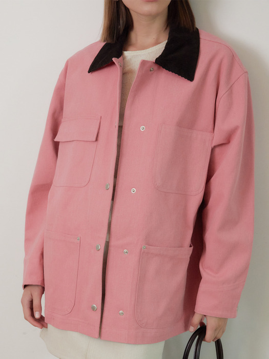 SIGNATURE BUTTON WORK JACKET (PINK)