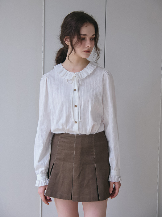 RUFFLE COLLAR COTTON BLOUSE_WHITE