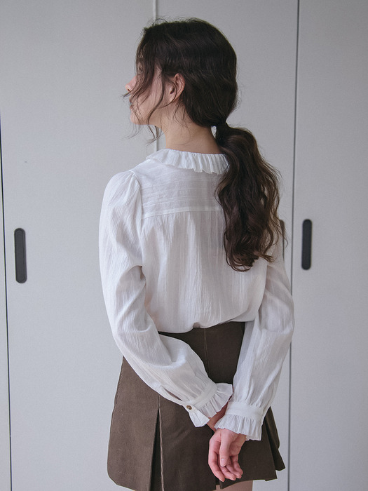 RUFFLE COLLAR COTTON BLOUSE_WHITE