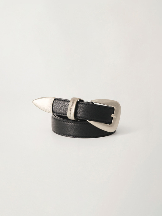 Western silver belt (Black)