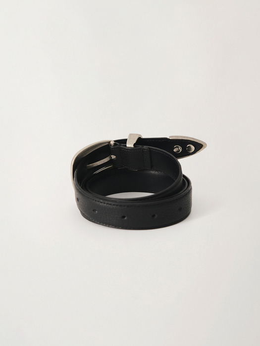 Western silver belt (Black)