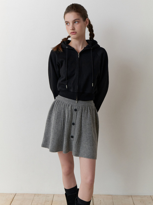 Mandarin knit skirt (gray)