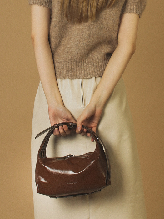 3way belted mini hobo bag _ Brown