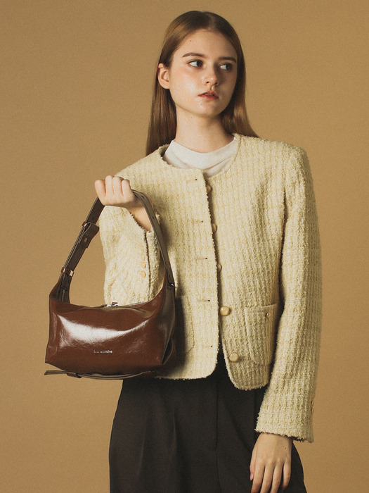 3way belted mini hobo bag _ Brown