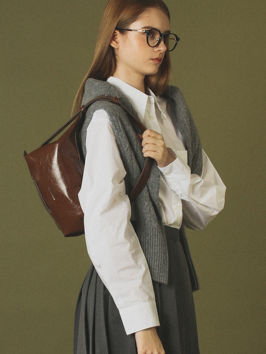 3way belted mini hobo bag _ Brown