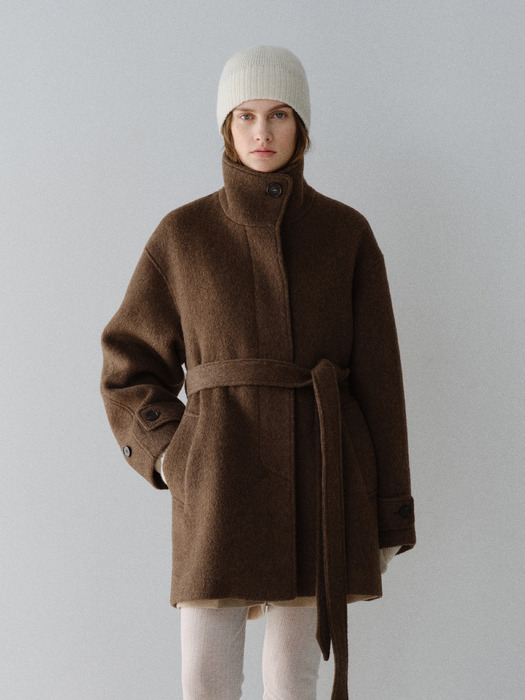 TFW YAK WOOL HIGH NECK HALF COAT_2COLORS