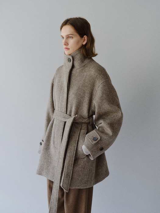 TFW YAK WOOL HIGH NECK HALF COAT_2COLORS