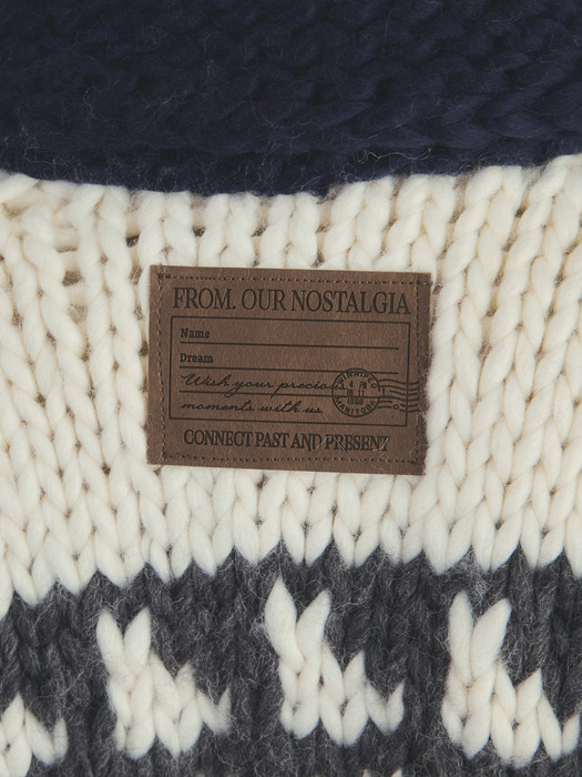 real handmade cowichan shawl collar cardigan_Ivory