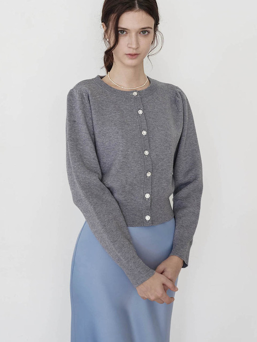 Lautre round shine Grey knit cardigan