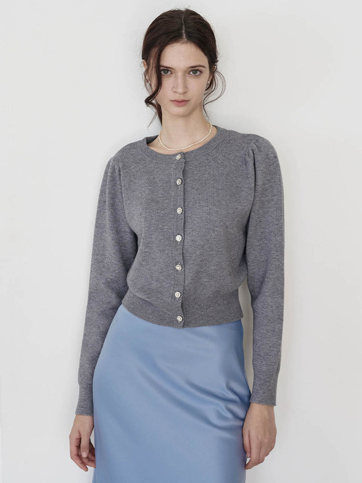 Lautre round shine Grey knit cardigan