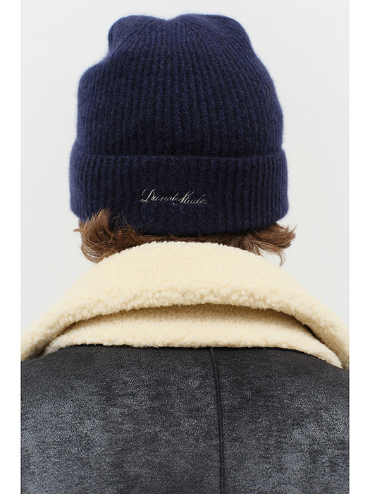 WHOLEGARMENT KNIT BEANIE MELANGE NAVY_M_UDHE4F101B2