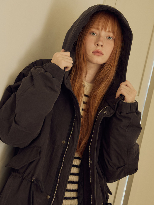 W/M-65 FishTail Hooded Jacket Padded Coat_BLACK