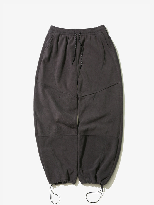 Fleece String Wide Pants Charcoal