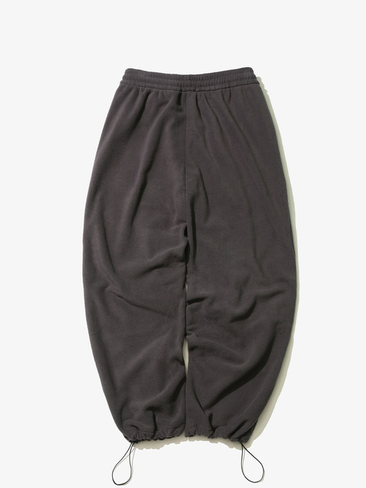 Fleece String Wide Pants Charcoal