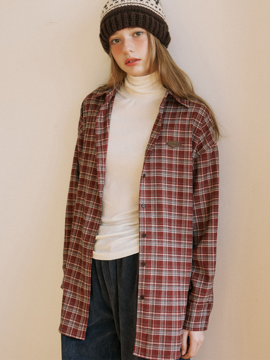 Comfy Over Check Shirt - Red