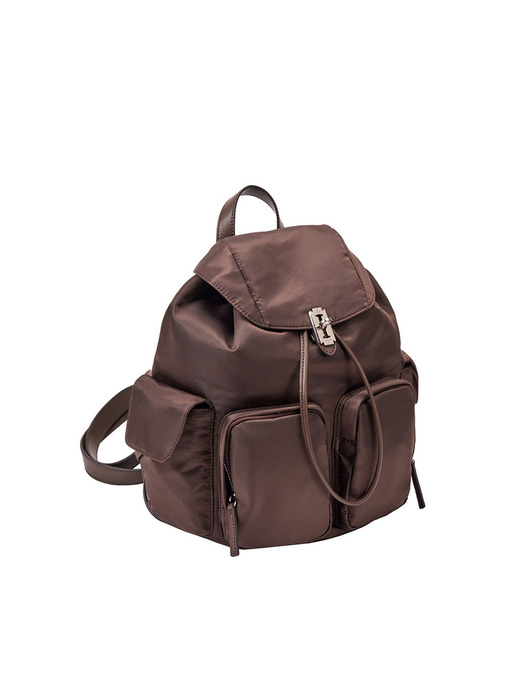 Hey Double Pocket Backpack M (헤이 더블 포켓 백팩 미듐) Choco Brown