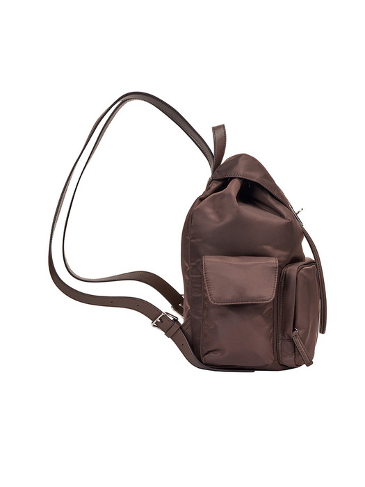 Hey Double Pocket Backpack M (헤이 더블 포켓 백팩 미듐) Choco Brown