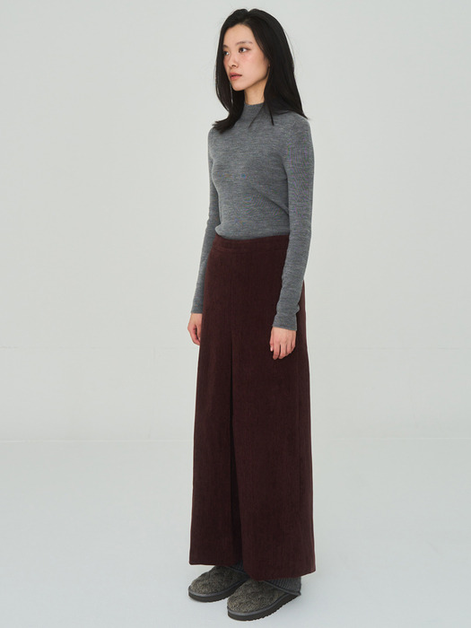 Half Turtleneck Ribbed Gray Knit