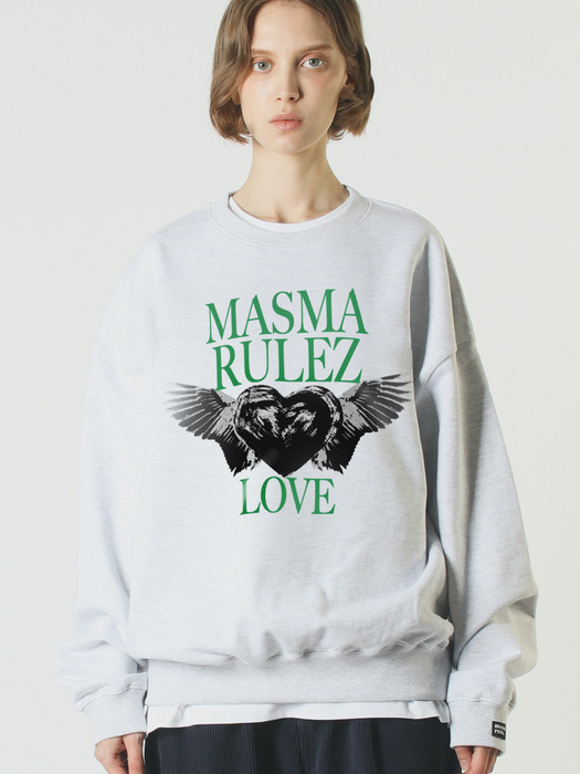 Heart of wings sweatshirt _ Melange gray