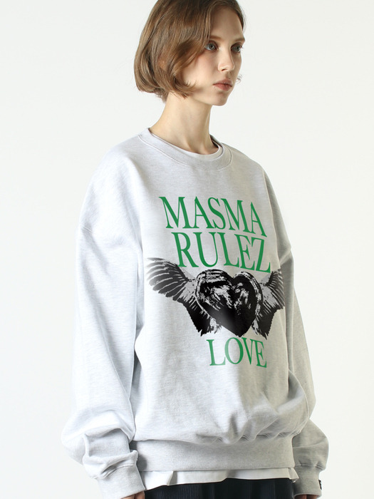 Heart of wings sweatshirt _ Melange gray