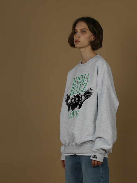 Heart of wings sweatshirt _ Melange gray