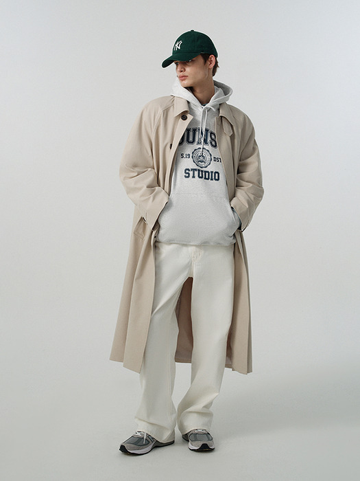 [단독]UNISEX CLASSIC LOGO HOODIE LIGHT MELANGE GREY_M_UDTS5A114G1