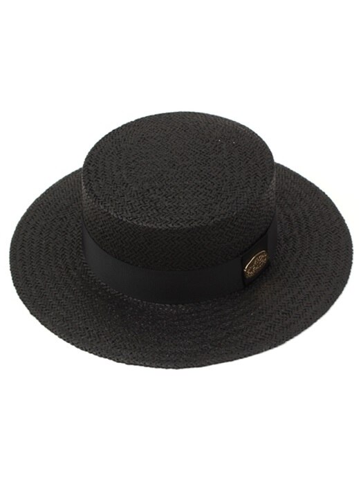 Black Flat Panama Hat 파나마햇