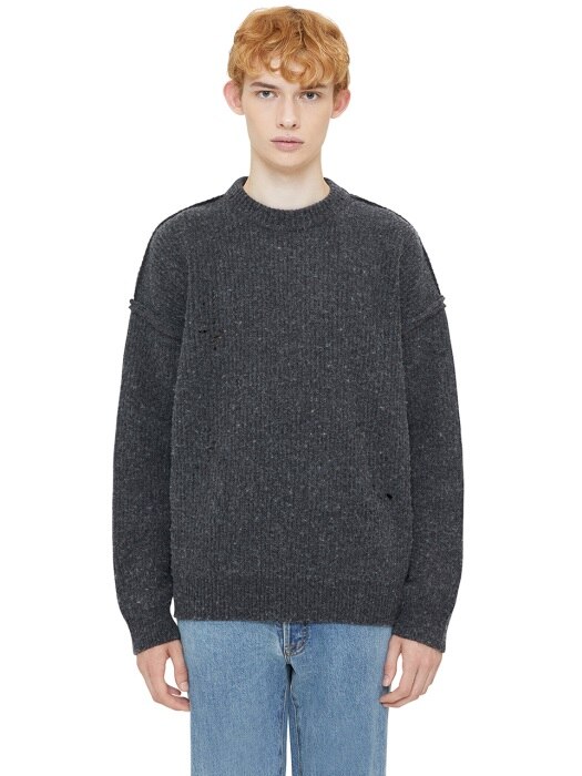 CHARCOAL NOMAD REVERSED CREW SWEATER