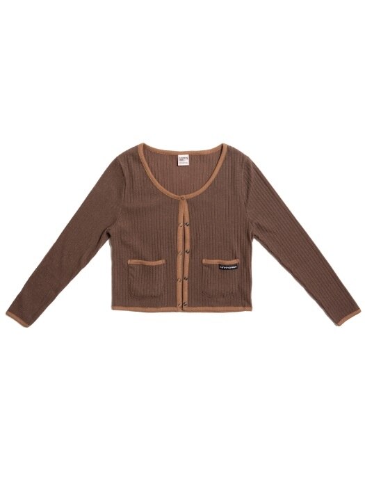 BASIC SLIM CARDIGAN [BROWN]