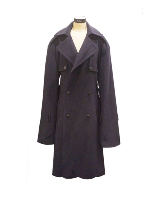 WIDE SLEEVE WOOL TRENCH COAT