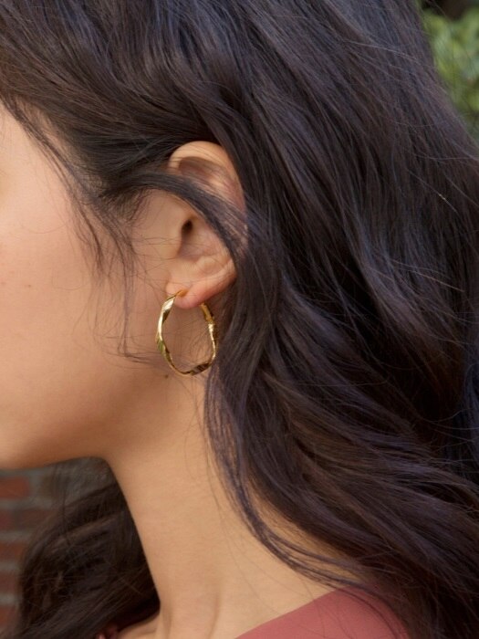 twist ring earrings (2colors)