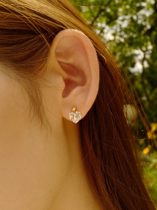 crystal heart earring