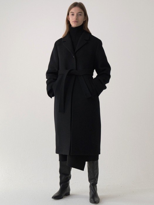 cashmere single coat (black)