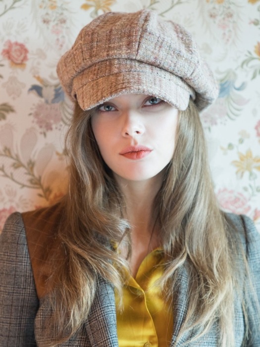 CASQUETTE NEWSBOY-WOOL TWEED BEIGE