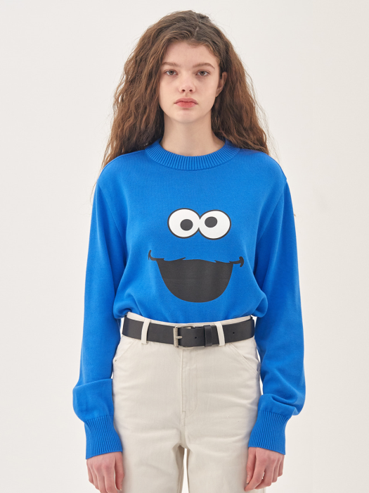 [SS20 SV X Sesame Street] Face Printed Knit(Blue)