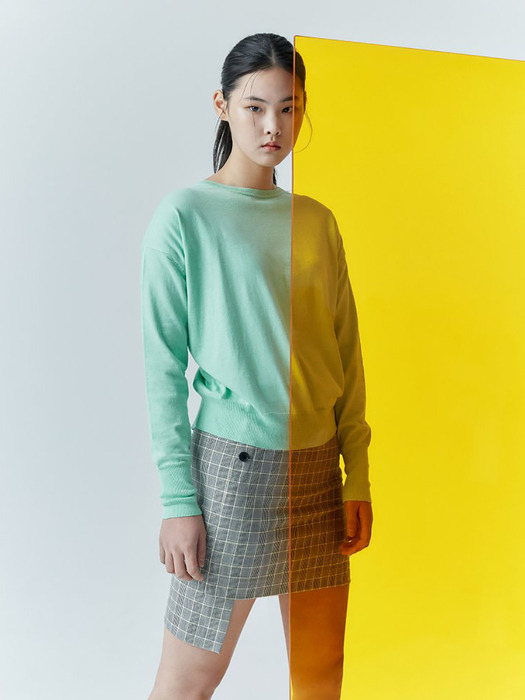 Unbalance  Mini Skirt - Yellow (KE0127M01E)