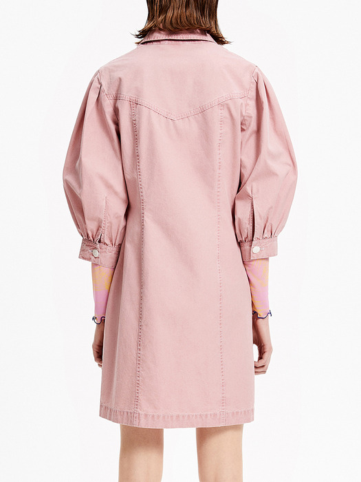 Short pink shirt dress_B205AWO017PK