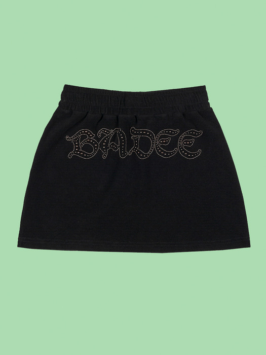 BADEE HALFSTUD LOW RISE SKIRT [BLACK]