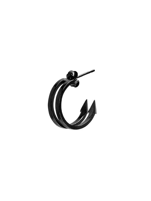 FENCE DOUBLE earring (BLACK) -Single piece-