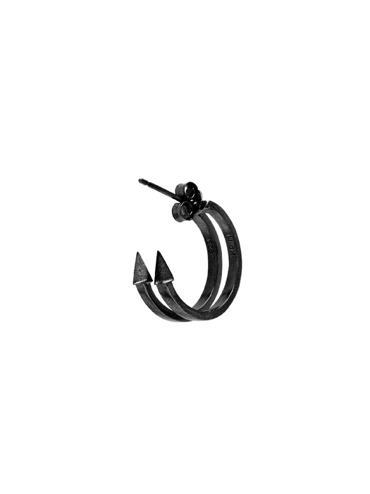 FENCE DOUBLE earring (BLACK) -Single piece-