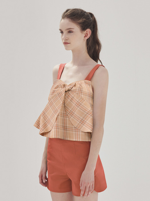 Check A-line bustier_Tangerine